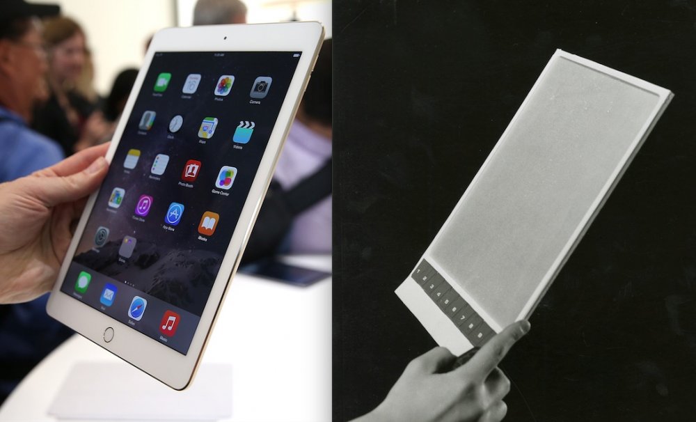 The Apple iPad and an original design for the Newspad in 2001: A Space Odyssey (1968)