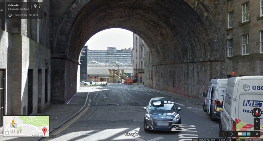 Calton Rd, Edinburgh, Scotland: Google Maps, April 2016