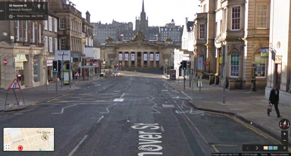 Hanover St, Edinburgh Scotland: Google Maps, March 2010