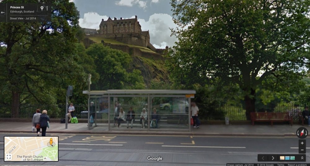 Princes St, Edinburgh, Scotland: Google Maps. July 2014